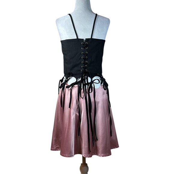 ZEMETA Meant To Be Together Dress in Pink Large New Womens Satin Corset Mini - Picture 6 of 13